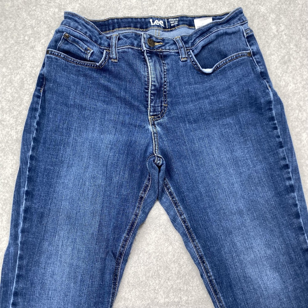 Lee Jeans Womens 12 (31x30) Blue Mid Rise Bootcut Regular Fit Stretch Denim